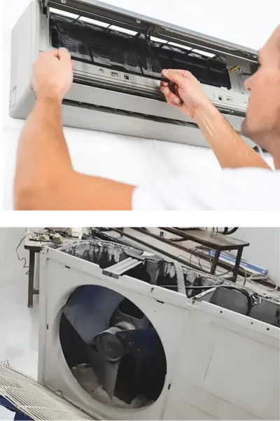 AC repair 4 Reapiring service being provided to broken AC