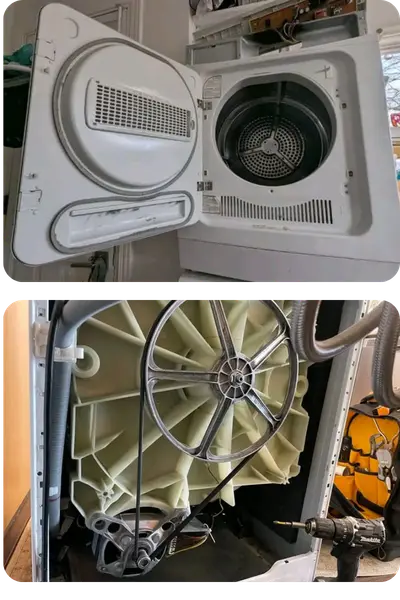 Broken and impaired dryer repairing and maintenance images