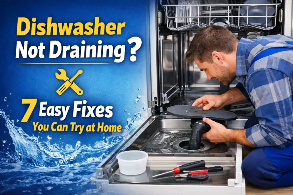 Dishwasher not draining with standing water at the bottom of the tub